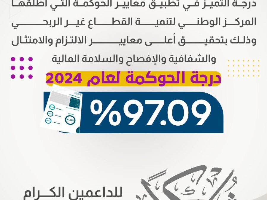 تحقيق 97.09% درجة في تطبيق معايير الحوكمة